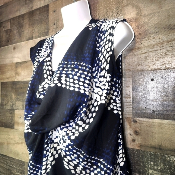 Worthington Multicolor Dress Sleeveless Cowl Neck Sz 4 - Picture 3 of 7